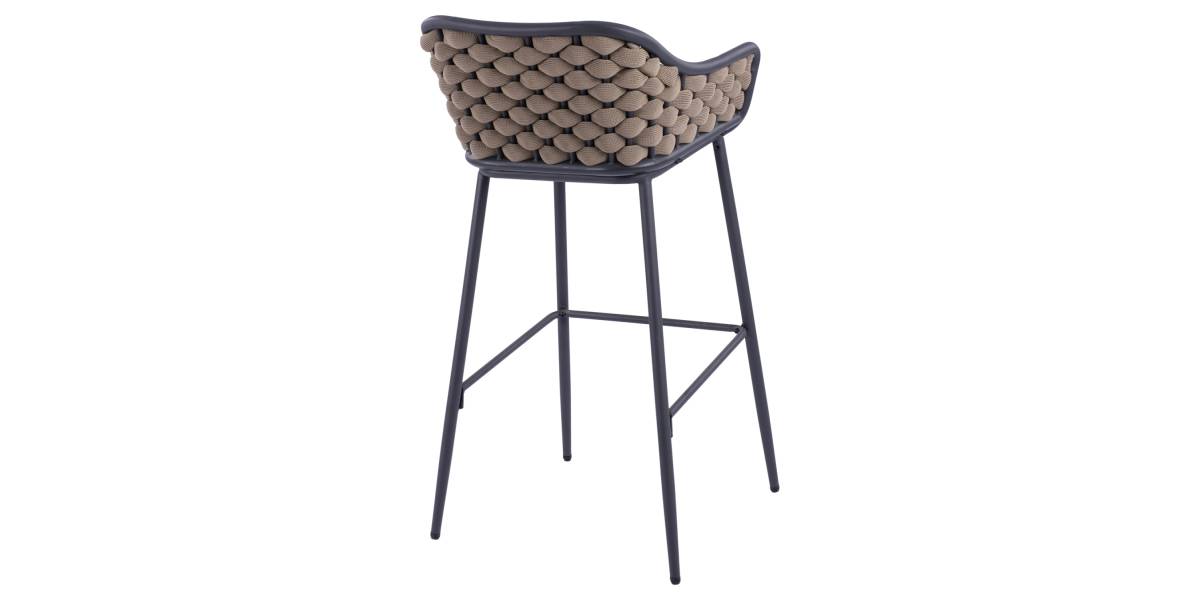 ΣΚΑΜΠΟ KADE ΜΕ ΜΕΤΑΛΛΙΚΟ ΣΚΕΛΕΤΟ ΚΑΙ ΜΠΕΖ WICKER ΣΧΟΙΝΙ HM5715 54x54x103 εκ.