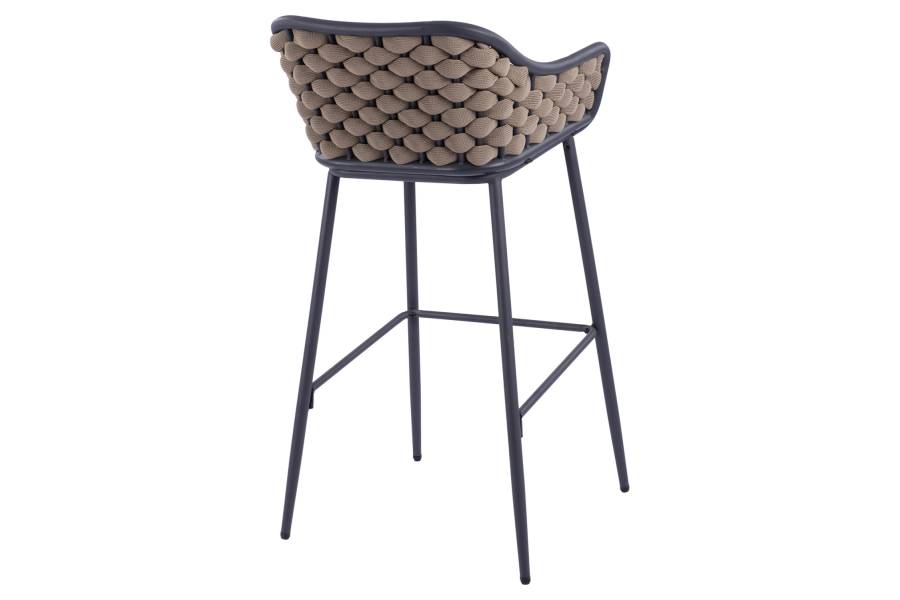 ΣΚΑΜΠΟ KADE ΜΕ ΜΕΤΑΛΛΙΚΟ ΣΚΕΛΕΤΟ ΚΑΙ ΜΠΕΖ WICKER ΣΧΟΙΝΙ HM5715 54x54x103 εκ.