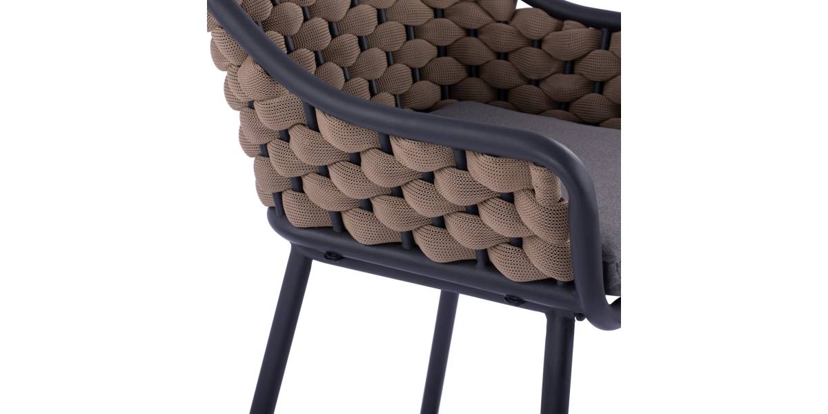 ΣΚΑΜΠΟ KADE ΜΕ ΜΕΤΑΛΛΙΚΟ ΣΚΕΛΕΤΟ ΚΑΙ ΜΠΕΖ WICKER ΣΧΟΙΝΙ HM5715 54x54x103 εκ.