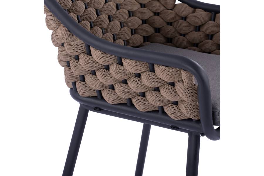 ΣΚΑΜΠΟ KADE ΜΕ ΜΕΤΑΛΛΙΚΟ ΣΚΕΛΕΤΟ ΚΑΙ ΜΠΕΖ WICKER ΣΧΟΙΝΙ HM5715 54x54x103 εκ.