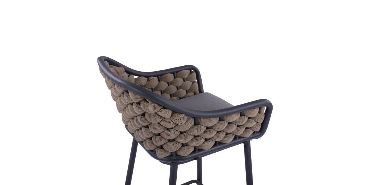 ΣΚΑΜΠΟ KADE ΜΕ ΜΕΤΑΛΛΙΚΟ ΣΚΕΛΕΤΟ ΚΑΙ ΜΠΕΖ WICKER ΣΧΟΙΝΙ HM5715 54x54x103 εκ.