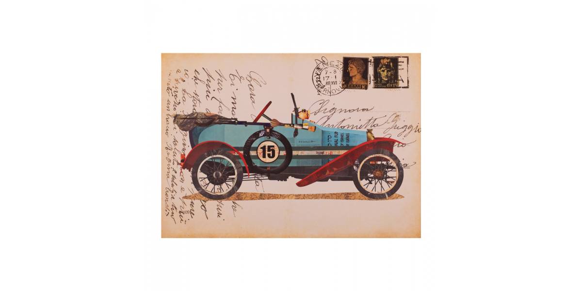 ΠΙΝΑΚΑΣ ΚΑΜΒΑΣ OLD CAR HM7153.10 70X50X2.5 εκ.