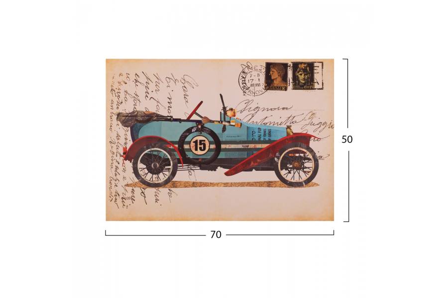 ΠΙΝΑΚΑΣ ΚΑΜΒΑΣ OLD CAR HM7153.10 70X50X2.5 εκ.