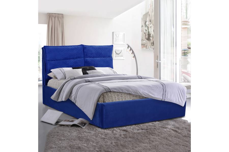 ΚΡΕΒΑΤΙ ROYALTY ΑΠΟ ΒΕΛΟΥΔΟ ΜΠΛΕ ΥΠΕΡΔΙΠΛΟ 160x200 εκ. HM563.08