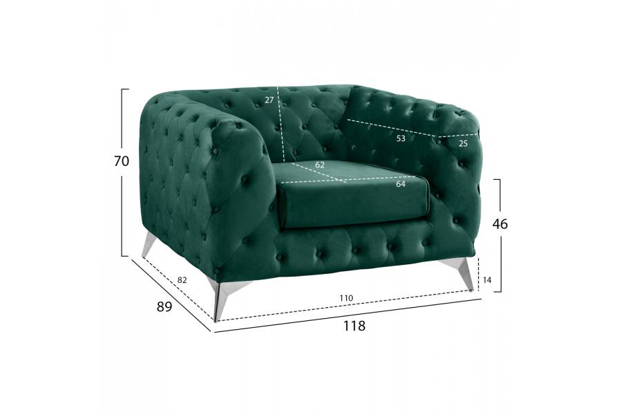 ΠΟΛΥΘΡΟΝΑ ALBERT T.CHESTERFIELD ΚΥΠΑΡΙΣΣΙ ΒΕΛΟΥΔΟ HM3130.03 118x89x70Υεκ.
