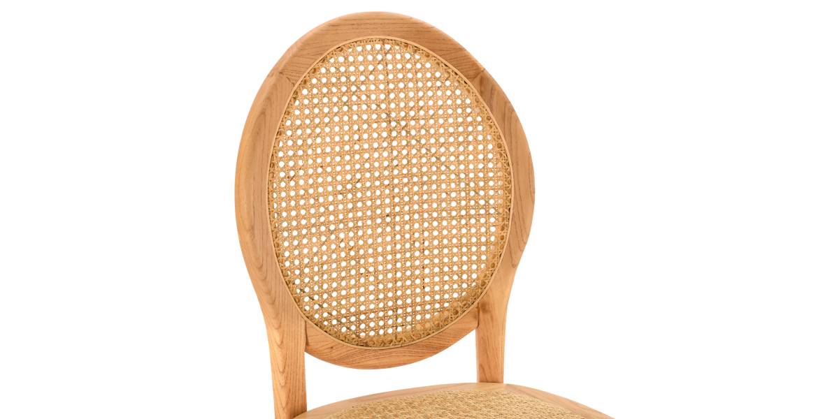 ΚΑΡΕΚΛΑ ΞΥΛΙΝΗ TINSLEY ΜΕ ΟΒΑΛ ΠΛΑΤΗ ΚΑΙ ΠΛΕΞΗ RATTAN ΣΕ ΦΥΣΙΚΗ ΑΠΟΧΡΩΣΗ HM8745.01 45x50x97 εκ.