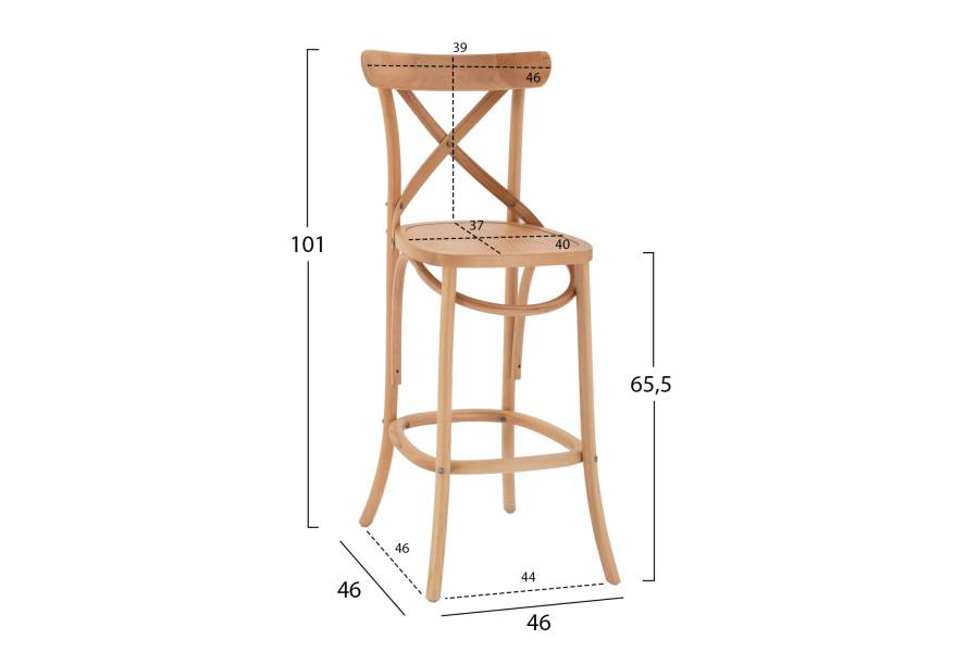 ΣΚΑΜΠΟ ΜΕΣ.ΥΨΟΥΣ GIOLIANA HM8750.01 ΑΠΟ ΟΞΙΑ ΦΥΣΙΚΟ ΜΕ PLYWOOD ΚΑΘΙΣΜΑ 46x46x101Υ εκ.