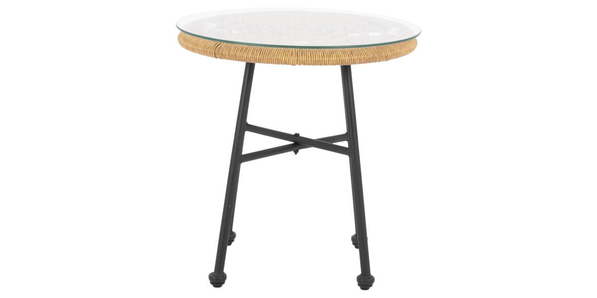 ΤΡΑΠΕΖΙ ΜΕΤΑΛΛΙΚΟ SPENCER HM5716 ΜΕ WICKER ΜΠΕΖ Φ48,5x51 εκ.