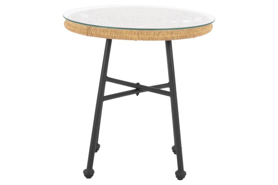 ΤΡΑΠΕΖΙ ΜΕΤΑΛΛΙΚΟ SPENCER HM5716 ΜΕ WICKER ΜΠΕΖ Φ48,5x51 εκ.