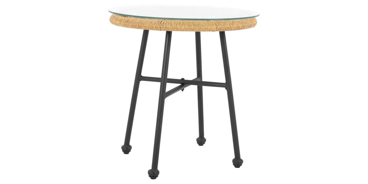 ΤΡΑΠΕΖΙ ΜΕΤΑΛΛΙΚΟ SPENCER HM5716 ΜΕ WICKER ΜΠΕΖ Φ48,5x51 εκ.