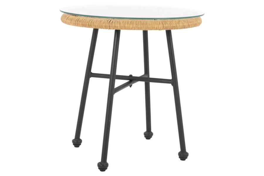 ΤΡΑΠΕΖΙ ΜΕΤΑΛΛΙΚΟ SPENCER HM5716 ΜΕ WICKER ΜΠΕΖ Φ48,5x51 εκ.
