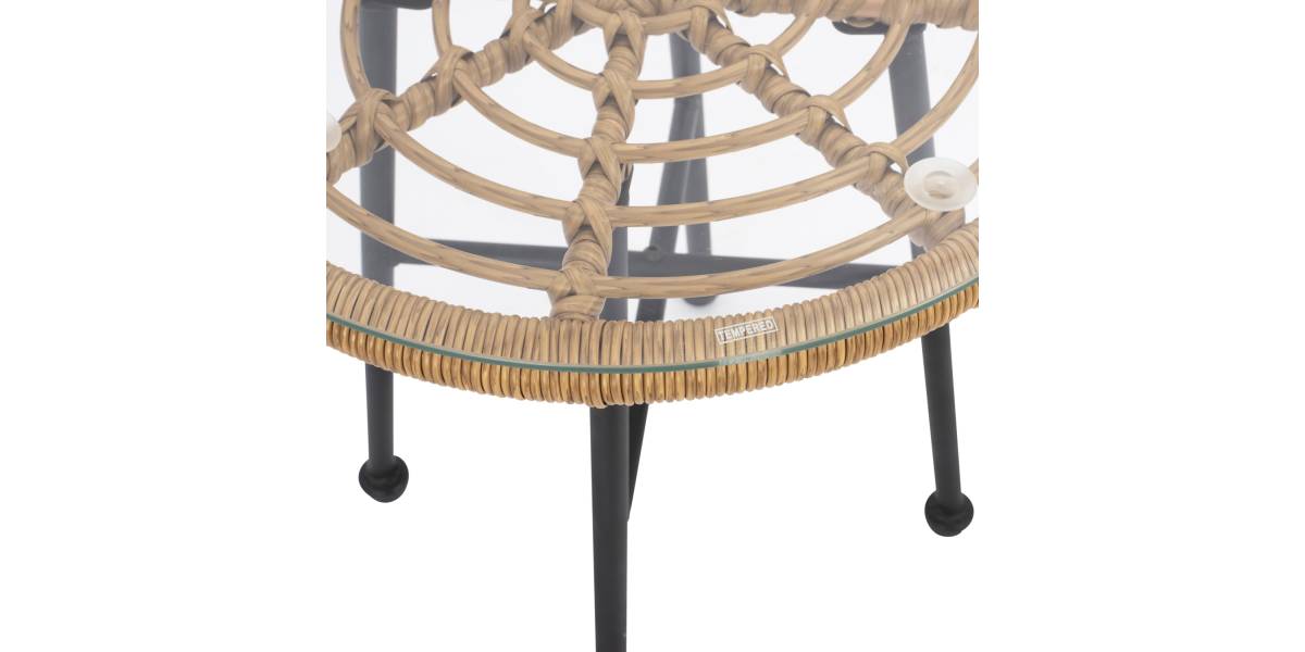 ΤΡΑΠΕΖΙ ΜΕΤΑΛΛΙΚΟ SPENCER HM5716 ΜΕ WICKER ΜΠΕΖ Φ48,5x51 εκ.