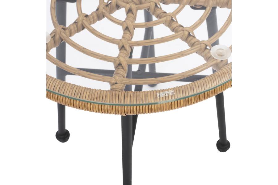 ΤΡΑΠΕΖΙ ΜΕΤΑΛΛΙΚΟ SPENCER HM5716 ΜΕ WICKER ΜΠΕΖ Φ48,5x51 εκ.