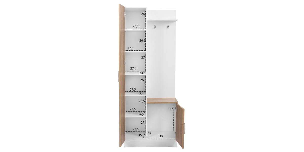 ΕΠΙΠΛΟ ΕΙΣΟΔΟΥ ΜΕ ΚΑΘΡΕΠΤΗ JANICE HM2264 SONAMA ΛΕΥΚΟ 70x37x181 εκ.