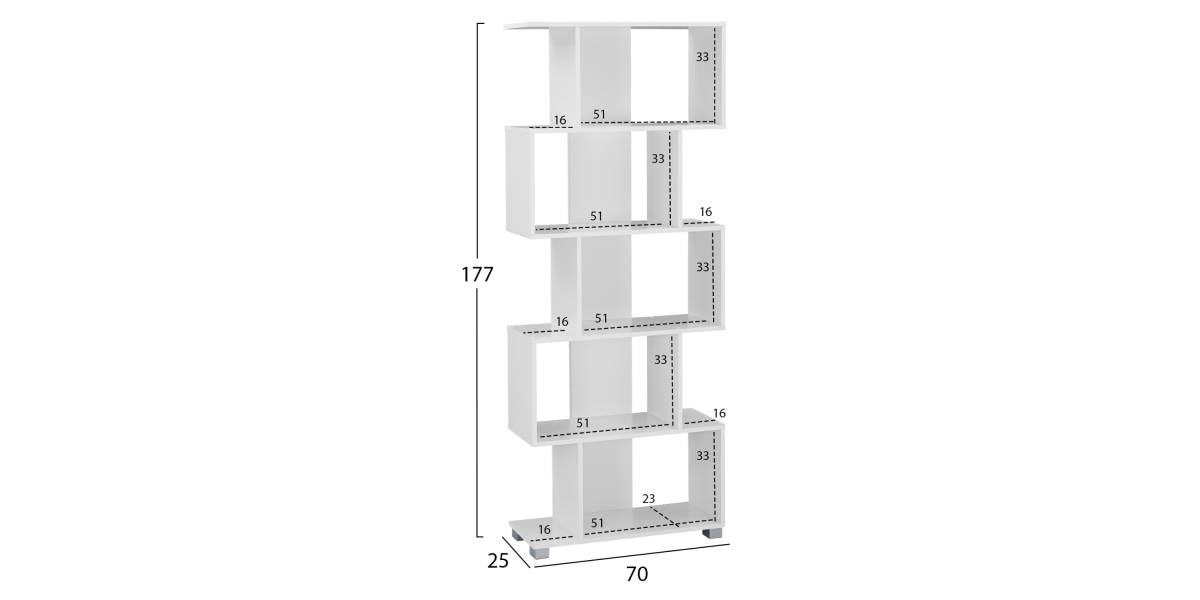 ΒΙΒΛΙΟΘΗΚΗ ΜΕΛΑΜΙΝΗΣ HM2385.04 ΛΕΥΚΗ 70x25x177 εκ.