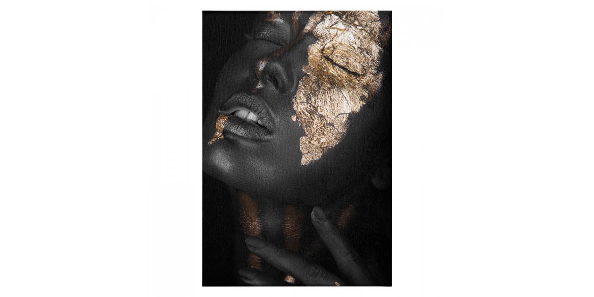 ΠΙΝΑΚΑΣ ΚΑΜΒΑΣ DARK SKINNED GIRL WITH GOLD MAKEUP HM7196.01 50X3X70 εκ.