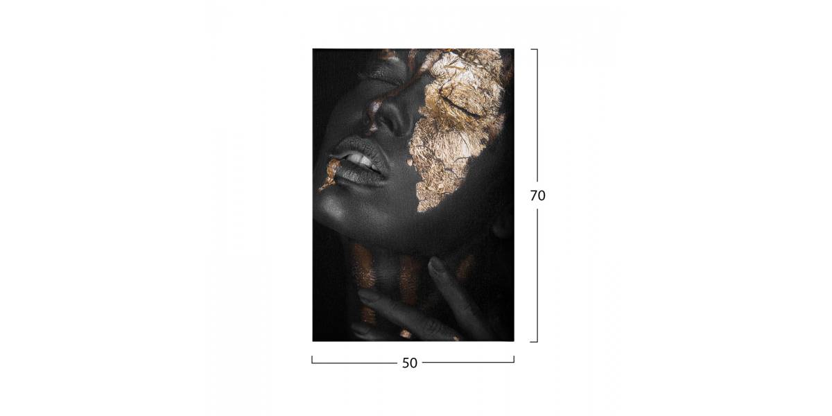 ΠΙΝΑΚΑΣ ΚΑΜΒΑΣ DARK SKINNED GIRL WITH GOLD MAKEUP HM7196.01 50X3X70 εκ.