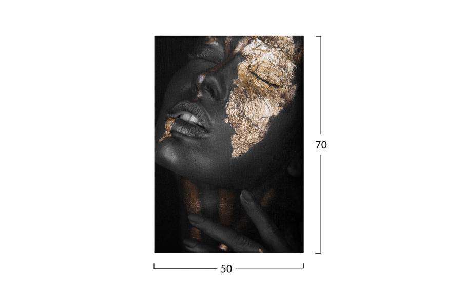 ΠΙΝΑΚΑΣ ΚΑΜΒΑΣ DARK SKINNED GIRL WITH GOLD MAKEUP HM7196.01 50X3X70 εκ.