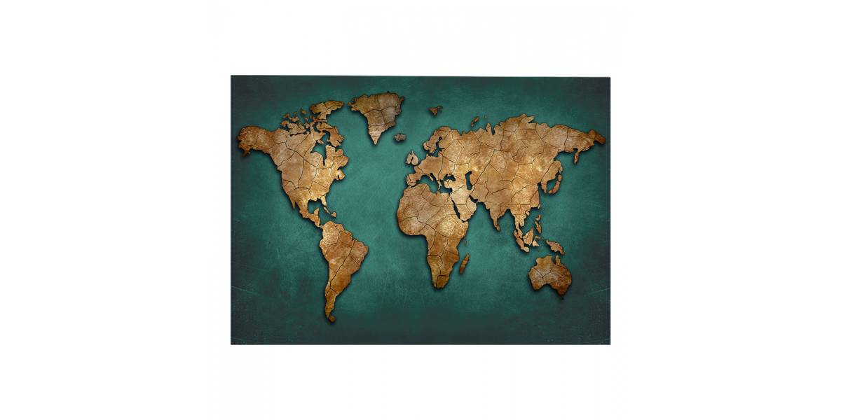 ΠΙΝΑΚΑΣ ΚΑΜΒΑΣ WORLD MAP HM7197.01 100X3X70 εκ.