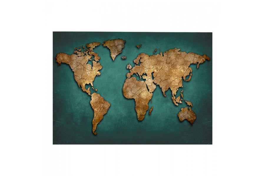 ΠΙΝΑΚΑΣ ΚΑΜΒΑΣ WORLD MAP HM7197.01 100X3X70 εκ.