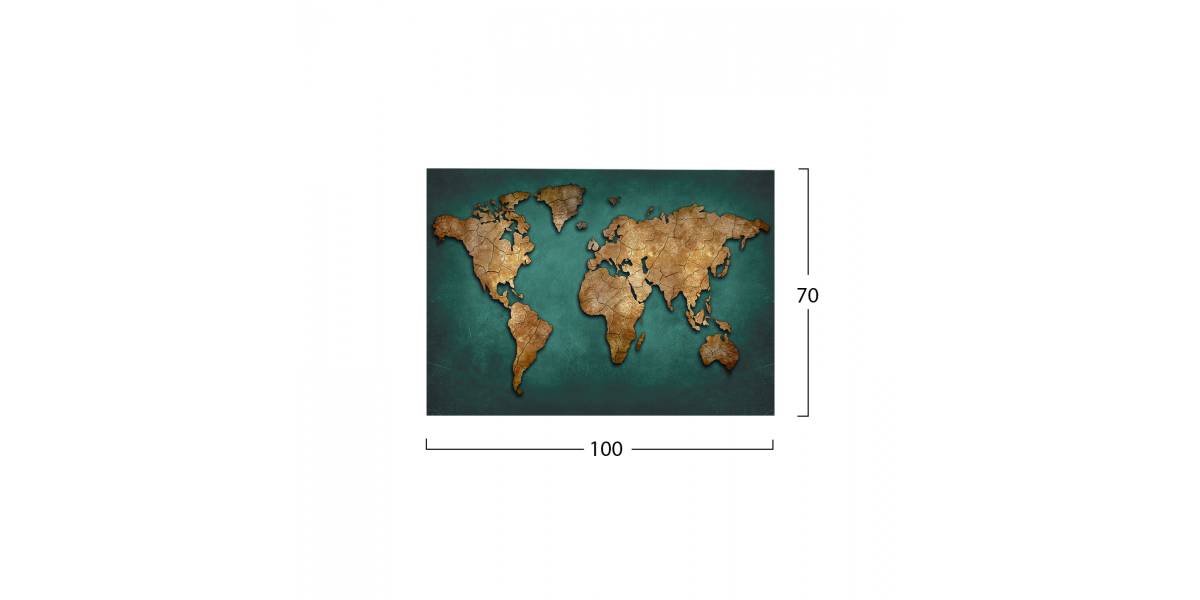 ΠΙΝΑΚΑΣ ΚΑΜΒΑΣ WORLD MAP HM7197.01 100X3X70 εκ.