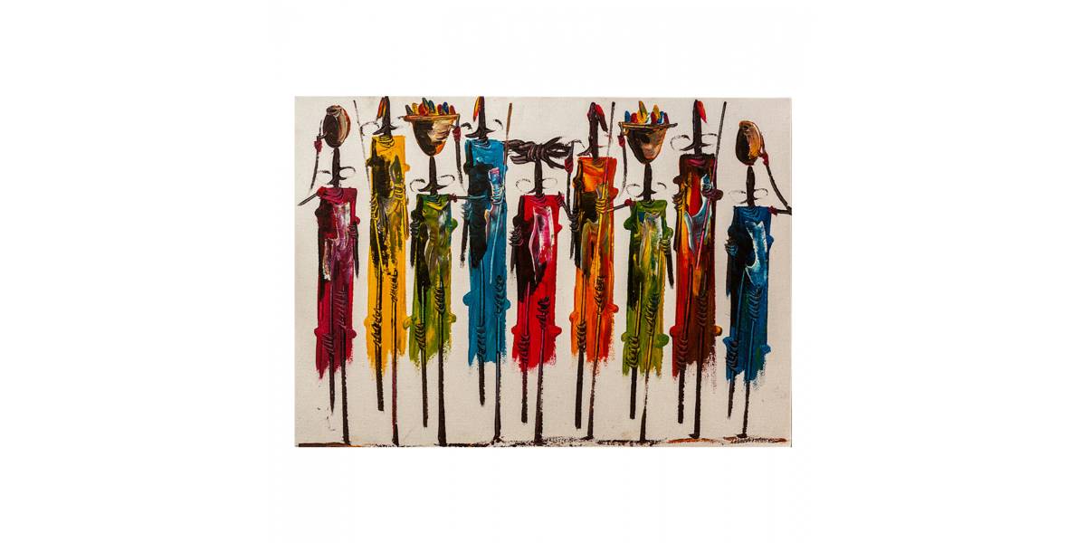 ΠΙΝΑΚΑΣ ΚΑΜΒΑΣ COLORFUL AFRICAN ART HM7197.02 100X3X70 εκ.