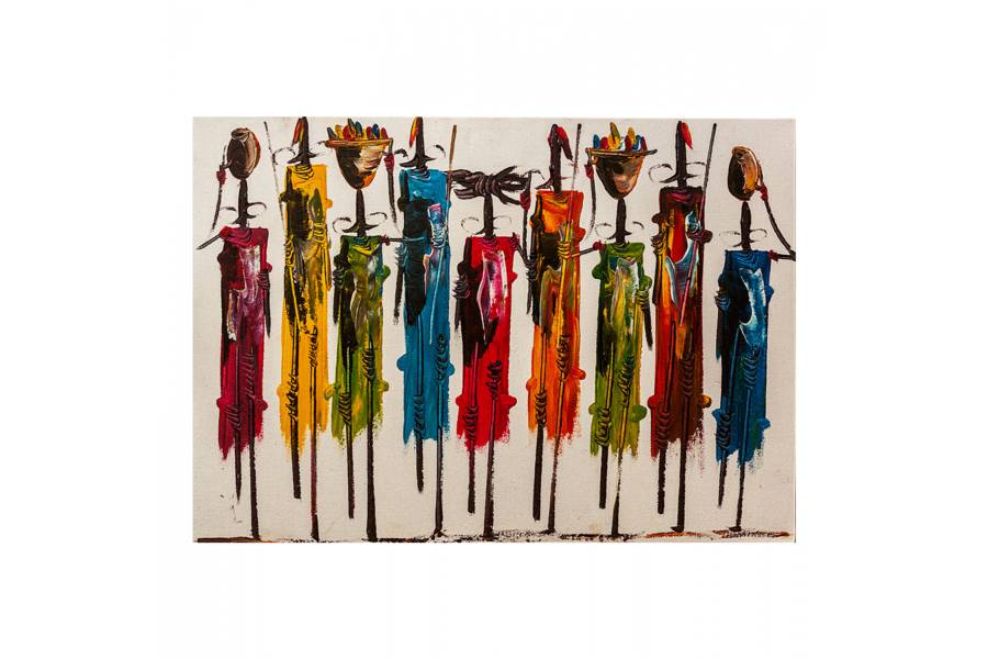 ΠΙΝΑΚΑΣ ΚΑΜΒΑΣ COLORFUL AFRICAN ART HM7197.02 100X3X70 εκ.