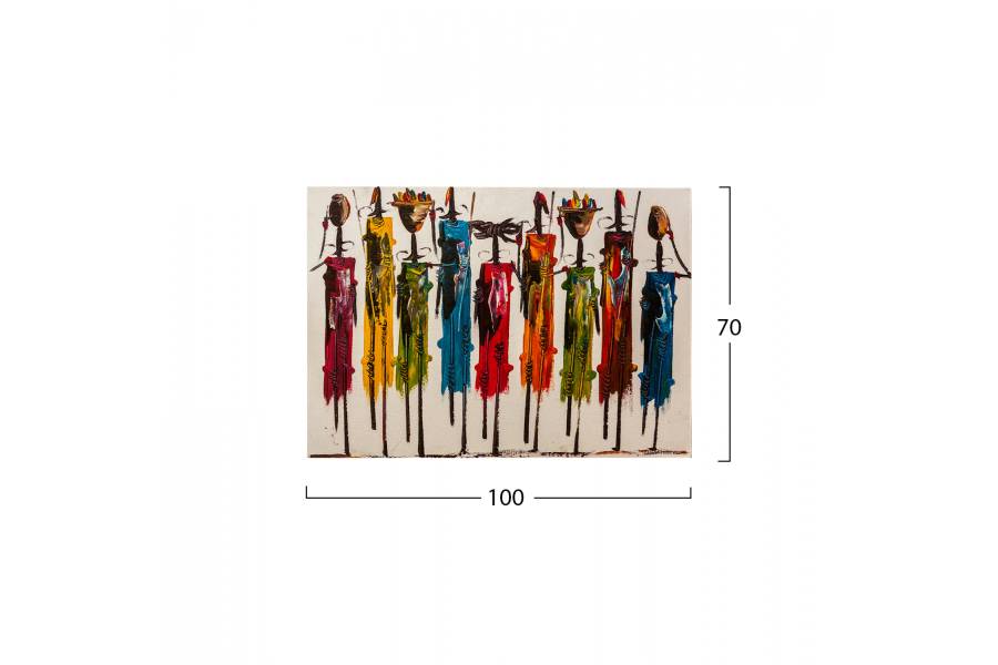 ΠΙΝΑΚΑΣ ΚΑΜΒΑΣ COLORFUL AFRICAN ART HM7197.02 100X3X70 εκ.