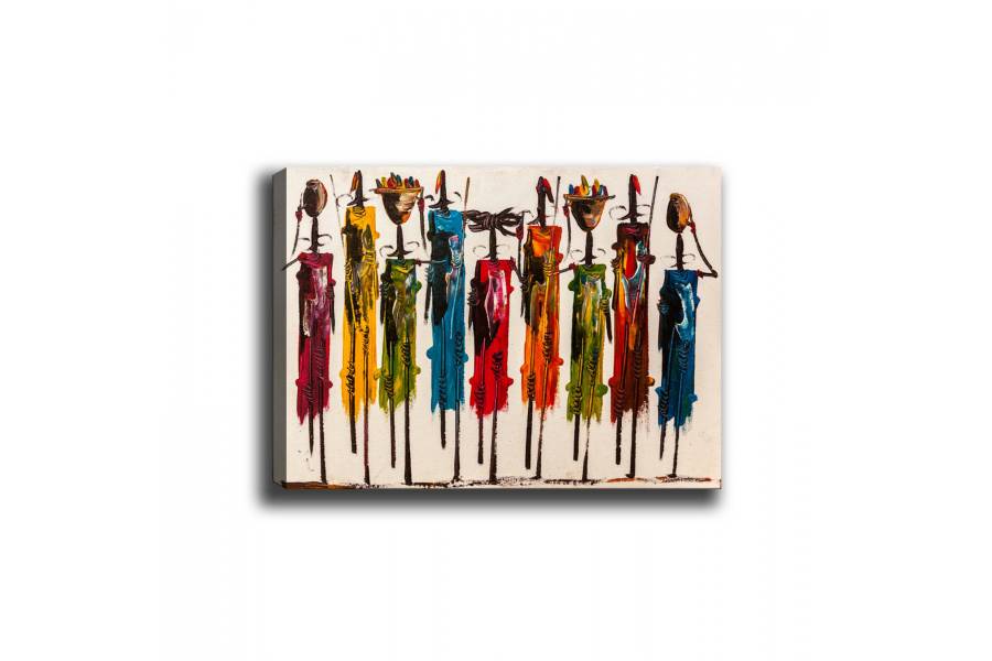 ΠΙΝΑΚΑΣ ΚΑΜΒΑΣ COLORFUL AFRICAN ART HM7197.02 100X3X70 εκ.