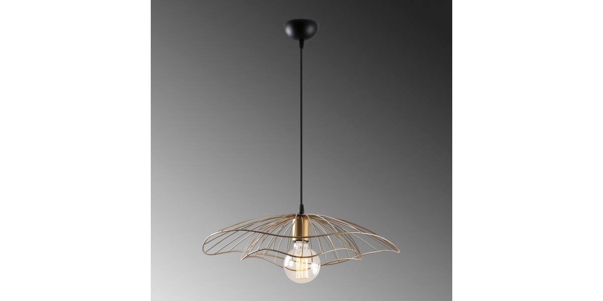 ΦΩΤΙΣΤΙΚΟ ΟΡΟΦΗΣ ΜΕΤΑΛΛΙΚΟ ΚΡΕΜΑΣΤΟ ΧΡΥΣΟ ΟΞΥΝΤΕ HM7229.04 Φ50x111 εκ.