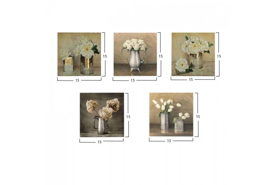 ΠΙΝΑΚΑΣ ΠΕΝΤΑΠΤΥΧΟ MDF ROMANTIC FLOWERS HM7205.02 75X0,3X15 εκ.