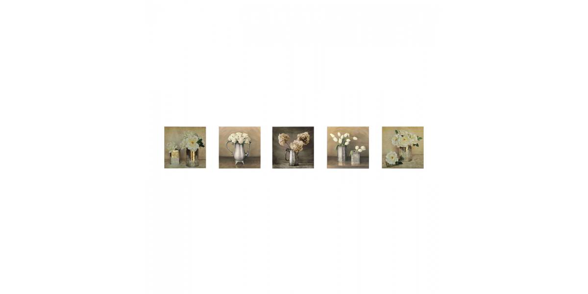 ΠΙΝΑΚΑΣ ΠΕΝΤΑΠΤΥΧΟ MDF ROMANTIC FLOWERS HM7205.02 75X0,3X15 εκ.
