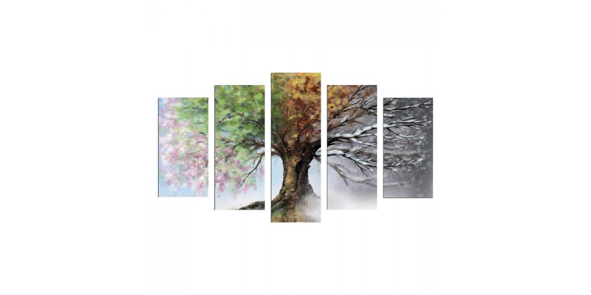 ΠΕΝΤΑΠΤΥΧΟΣ ΠΙΝΑΚΑΣ MDF FOUR SEASONS HM7206.05 100X60x0,3 εκ.