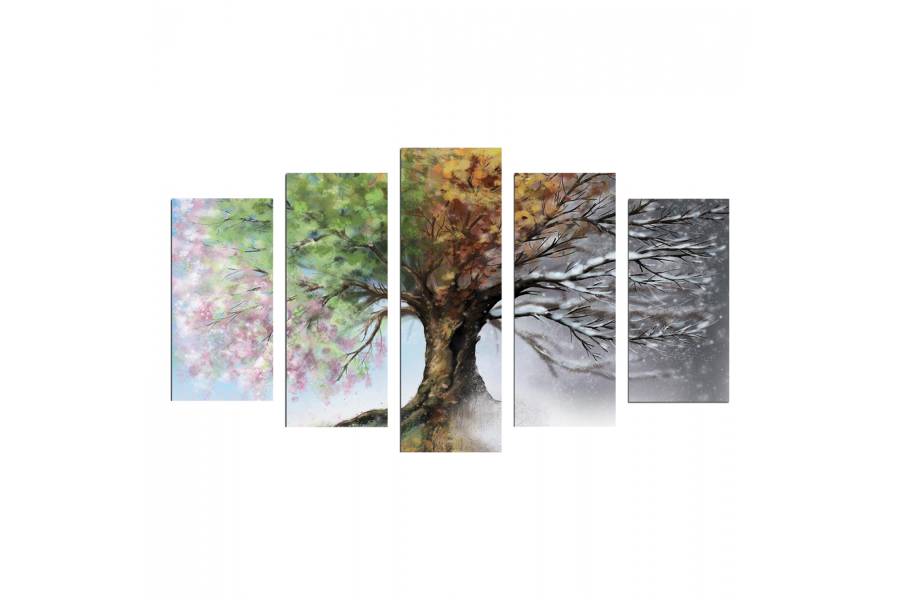 ΠΕΝΤΑΠΤΥΧΟΣ ΠΙΝΑΚΑΣ MDF FOUR SEASONS HM7206.05 100X60x0,3 εκ.