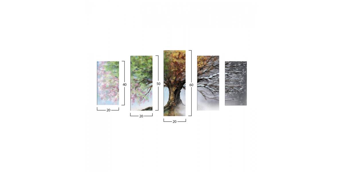 ΠΕΝΤΑΠΤΥΧΟΣ ΠΙΝΑΚΑΣ MDF FOUR SEASONS HM7206.05 100X60x0,3 εκ.
