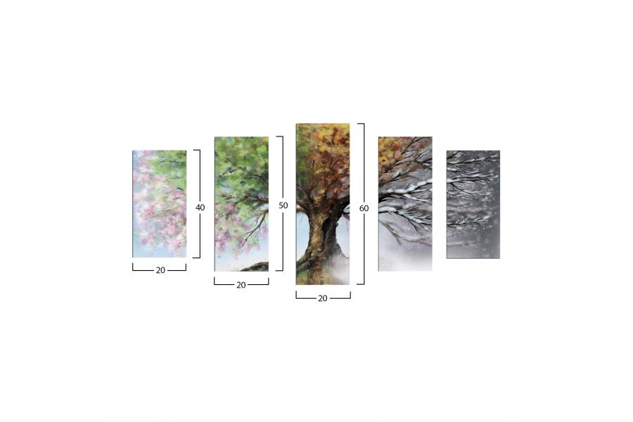 ΠΕΝΤΑΠΤΥΧΟΣ ΠΙΝΑΚΑΣ MDF FOUR SEASONS HM7206.05 100X60x0,3 εκ.