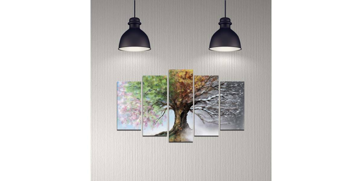 ΠΕΝΤΑΠΤΥΧΟΣ ΠΙΝΑΚΑΣ MDF FOUR SEASONS HM7206.05 100X60x0,3 εκ.