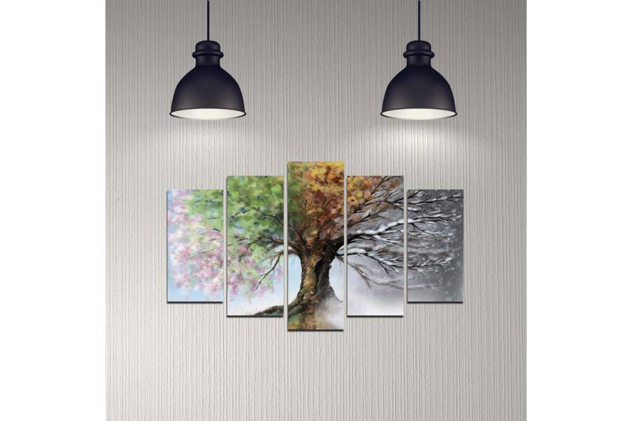 ΠΕΝΤΑΠΤΥΧΟΣ ΠΙΝΑΚΑΣ MDF FOUR SEASONS HM7206.05 100X60x0,3 εκ.