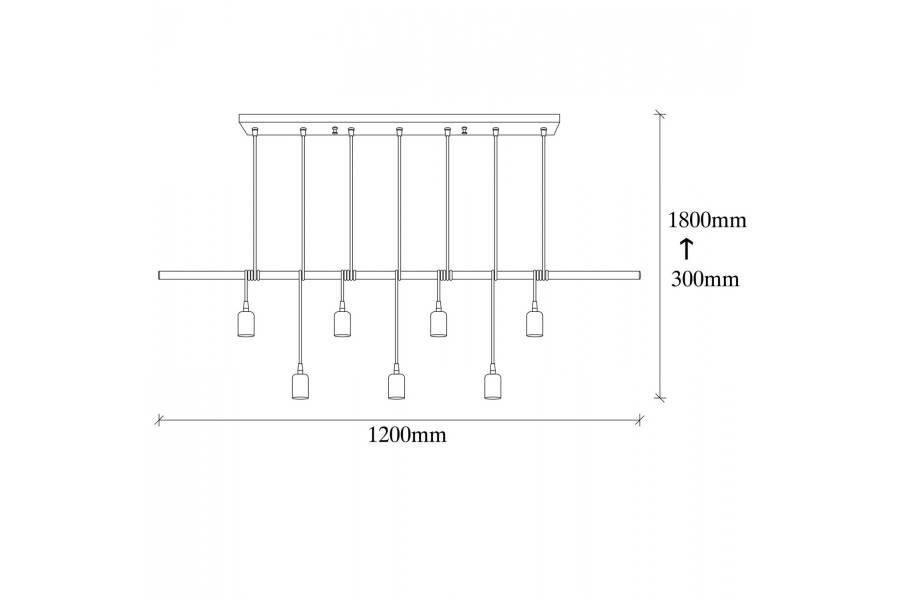 ΦΩΤΙΣΤΙΚΟ ΟΡΟΦΗΣ 7ΦΩΤΟ ΜΕΤΑΛΛΙΚΟ ΜΑΥΡΟ HM7266 120Χ10Χ180 εκ.