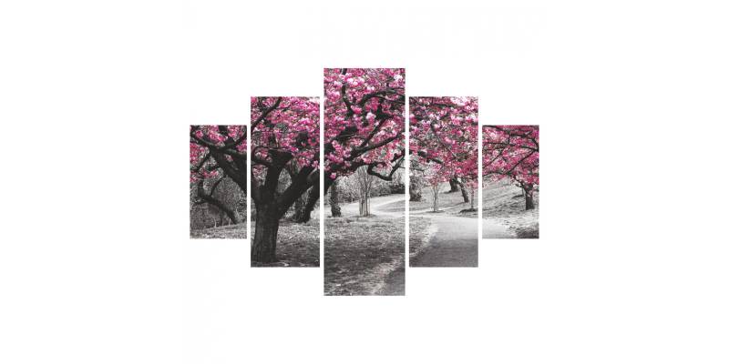 ΠΙΝΑΚΑΣ ΠΕΝΤΑΠΤΥΧΟ MDF BLOOMING TREE 82Χ56x3 HM7207.04