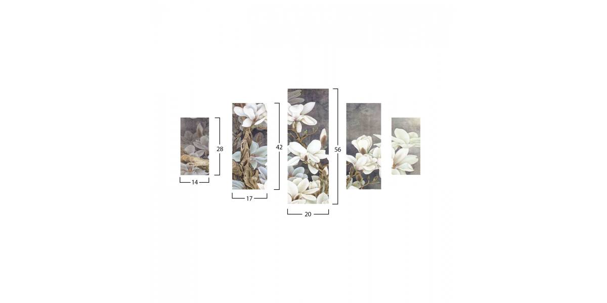 ΠΕΝΤΑΠΤΥΧΟΣ ΠΙΝΑΚΑΣ MDF MAGNOLIA KOBUS HM7207.01 82X56x0,3 εκ.
