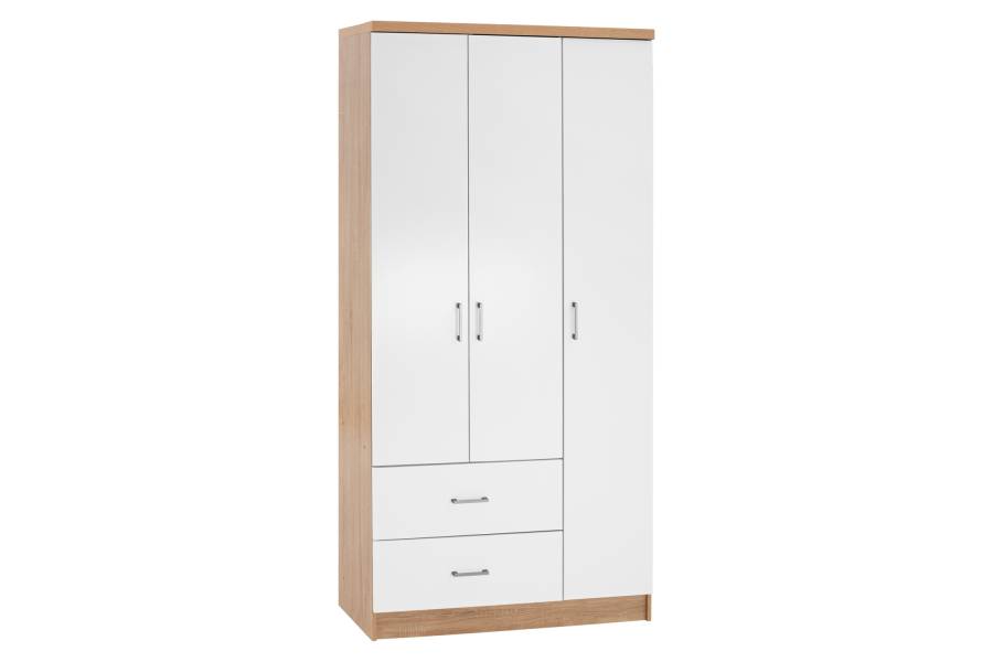 ΝΤΟΥΛΑΠΑ 3ΦΥΛΛΗ ME 2 ΣΥΡΤΑΡΙΑ CAESAR HM340.06 SONAMA - ΛΕΥΚO 89x42,5x181 εκ.