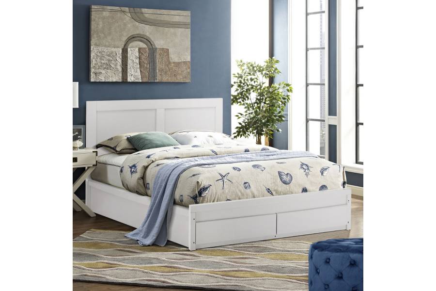 ΚΡΕΒΑΤΙ CAPRI HM312.05 ΜΕ 2 ΣΥΡΤΑΡΙΑ ΛΕΥΚΟ ΓΙΑ ΣΤΡΩΜΑ 150x200 εκ.