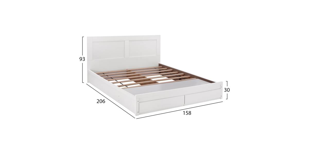 ΚΡΕΒΑΤΙ CAPRI HM312.05 ΜΕ 2 ΣΥΡΤΑΡΙΑ ΛΕΥΚΟ ΓΙΑ ΣΤΡΩΜΑ 150x200 εκ.