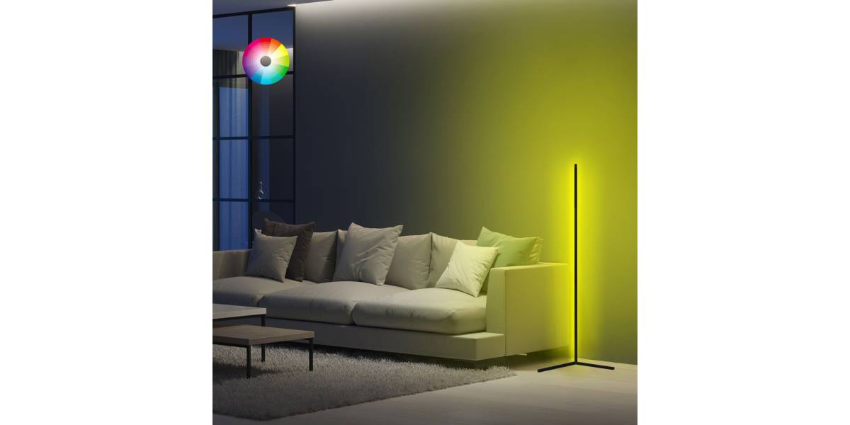 ΦΩΤΙΣΤΙΚΟ ΔΑΠΕΔΟΥ ΜΑΥΡΟ ΜΕ RGB LED & ΑΣΥΡΜΑΤΟ ΧΕΙΡΙΣΤΗΡΙΟ HM7309 30x30x120 εκ.