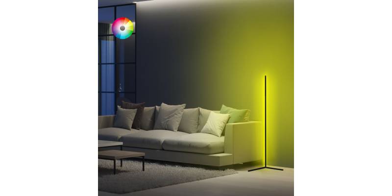 ΦΩΤΙΣΤΙΚΟ ΔΑΠΕΔΟΥ ΜΑΥΡΟ ΜΕ RGB LED & ΑΣΥΡΜΑΤΟ ΧΕΙΡΙΣΤΗΡΙΟ HM7309 30x30x120 εκ.