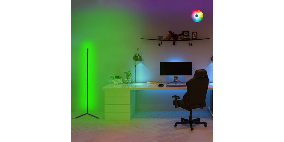 ΦΩΤΙΣΤΙΚΟ ΔΑΠΕΔΟΥ ΜΑΥΡΟ ΜΕ RGB LED & ΑΣΥΡΜΑΤΟ ΧΕΙΡΙΣΤΗΡΙΟ HM7309 30x30x120 εκ.