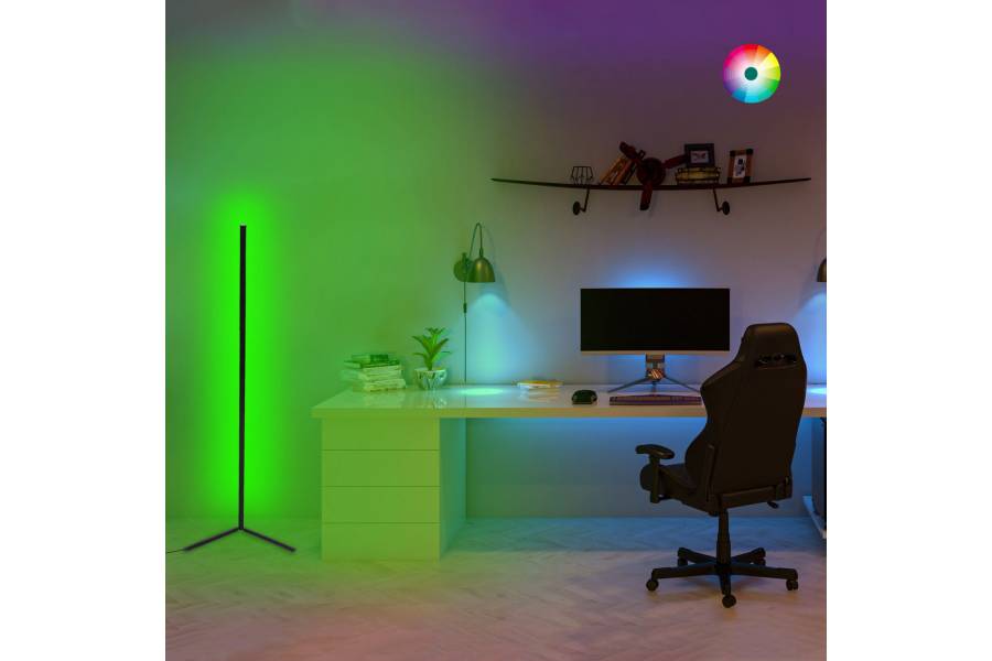 ΦΩΤΙΣΤΙΚΟ ΔΑΠΕΔΟΥ ΜΑΥΡΟ ΜΕ RGB LED & ΑΣΥΡΜΑΤΟ ΧΕΙΡΙΣΤΗΡΙΟ HM7309 30x30x120 εκ.
