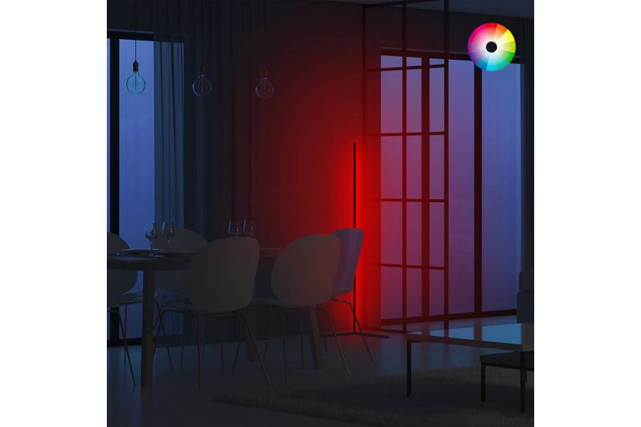 ΦΩΤΙΣΤΙΚΟ ΔΑΠΕΔΟΥ ΜΑΥΡΟ ΜΕ RGB LED & ΑΣΥΡΜΑΤΟ ΧΕΙΡΙΣΤΗΡΙΟ HM7309 30x30x120 εκ.