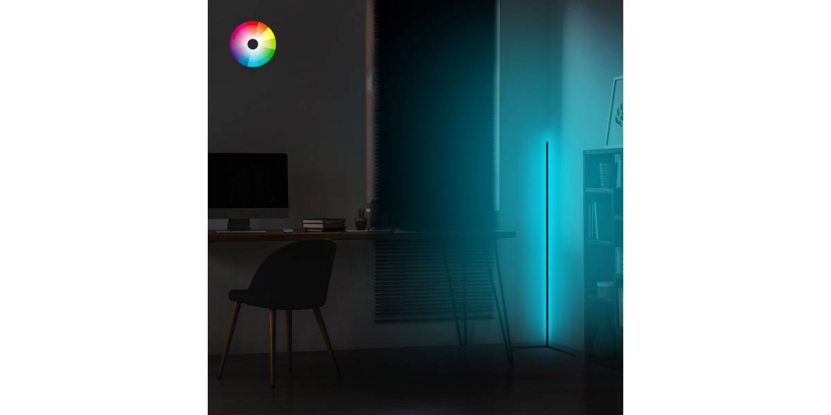 ΦΩΤΙΣΤΙΚΟ ΔΑΠΕΔΟΥ ΜΑΥΡΟ ΜΕ RGB LED & ΑΣΥΡΜΑΤΟ ΧΕΙΡΙΣΤΗΡΙΟ HM7309 30x30x120 εκ.